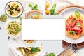 Collage of traditional italian food. Mediterranean cuisine Royalty Free Stock Photo