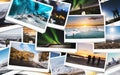 Collage of traveling picture photograph in Iceland, keeping best memories of happy day Royalty Free Stock Photo