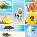 Collage tropical beach Royalty Free Stock Photo