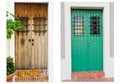 Collage of two doors in Old San Juan, Puerto Rico