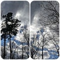 Collage of two partially cloudy nature shot