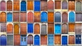 Typical vintage wooden doors collage Royalty Free Stock Photo