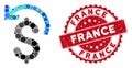 Collage Undo Payment with Textured France Stamp