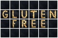 Collage of the uppercase letter - words GLUTEN FREE