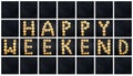 Collage of the uppercase letter - words HAPPY WEEKEND Royalty Free Stock Photo