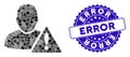 Collage User Error Icon with Distress Error Seal