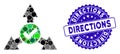 Collage Valid Directions Icon with Textured Directions Seal