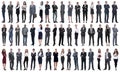 Collage of a variety of business people standing in a row