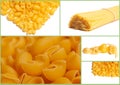 Collage with variety of types and shapes of Italian pasta isolated on white background Royalty Free Stock Photo