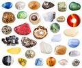 Collage from various agate natural gem stones Royalty Free Stock Photo