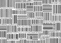 Collage of various barcodes, arranged randomly. Each barcode is Royalty Free Stock Photo