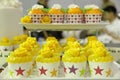 Collage of various cupcakes in decorative cup Royalty Free Stock Photo