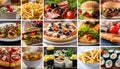 collage of various fast food products Royalty Free Stock Photo