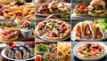 collage of various fast food products Royalty Free Stock Photo