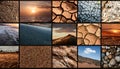 A collage of various natural earth textures mixed in beautiful abstract background Royalty Free Stock Photo
