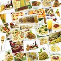 Collage with various pasta