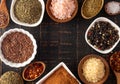 Collage of Various Seasonings Spices and Herbs for Flavorful Cooking and Baking