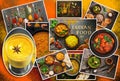 Collage of various traditional indian food. A collection of Indian dishes. Top view, flat lay Royalty Free Stock Photo