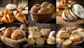 collage of various types of fresh baked bread Royalty Free Stock Photo