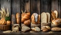 collage of various types of fresh baked bread Royalty Free Stock Photo