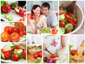 Collage of various vegetables Royalty Free Stock Photo