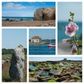 Various view of seascape  landscape in Quiberon - France Royalty Free Stock Photo