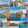 Collage of Venice photos in Italy Royalty Free Stock Photo