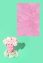 Collage vertical wallpaper. Dummy fashion flowers girl. Spring is coming concept. Greeting card Royalty Free Stock Photo