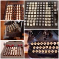 Collage of Vintage Calculators And Typewriters