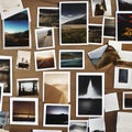 A collage of vintage Polaroid photographs and handwritten notes, evoking a nostalgic and personal touch3, Generative AI