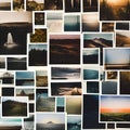 A collage of vintage Polaroid photographs and handwritten notes, evoking a nostalgic and personal touch2, Generative AI