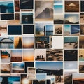 A collage of vintage Polaroid photographs and handwritten notes, evoking a nostalgic and personal touch1, Generative AI