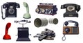 Collage of vintage telephones Royalty Free Stock Photo