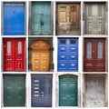 Collage of  vintage  wooden doors Royalty Free Stock Photo