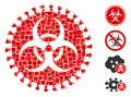 Square Virus Hazard Icon Vector Mosaic