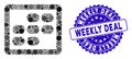 Collage Week Calendar Icon with Grunge Weekly Deal Stamp