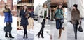 Collage winter fashion. Young beautiful women