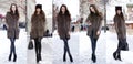 Collage winter fashion. Young beautiful women