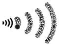 Collage Wireless Icon of Infection Microbes