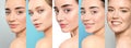 Collage of women with beautiful faces Royalty Free Stock Photo