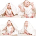 Collage wonderful baby on a white background Royalty Free Stock Photo