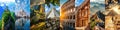 collage of 7 wonders of the world Royalty Free Stock Photo