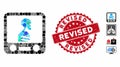 Collage Xray Screening Icon with Distress Revised Seal