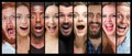 The collage of young women and men smiling face expressions Royalty Free Stock Photo