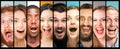 The collage of young women and men smiling face expressions Royalty Free Stock Photo