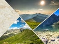 Collage of Zakopane mountains national park in Polonia Royalty Free Stock Photo