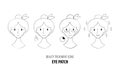 Collagen eye patches in . Beauty treatment illustration, application of patches under the eyes. Korean cosmetics. Steps how