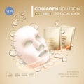 Collagen face skin treatment mask sachet Royalty Free Stock Photo