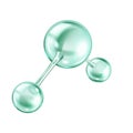 Collagen molecule consists from green spheres illustration Royalty Free Stock Photo