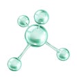Collagen molecule from green spheres vector illustration Royalty Free Stock Photo